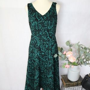 NWT CATHERINE MALANDRINO Forest Green Midi Dress